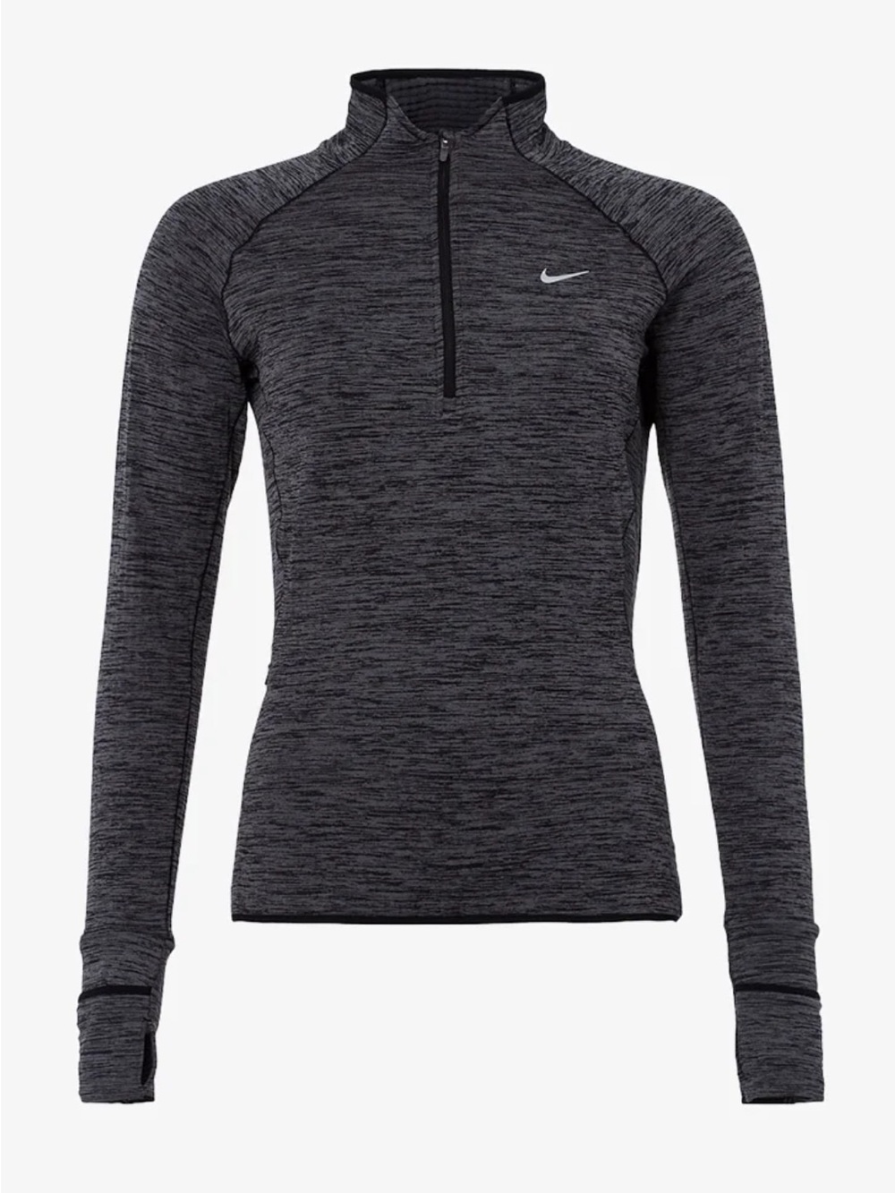 Nike Women’s Grey Marled Long-Sleeve Half-Zip Training Top